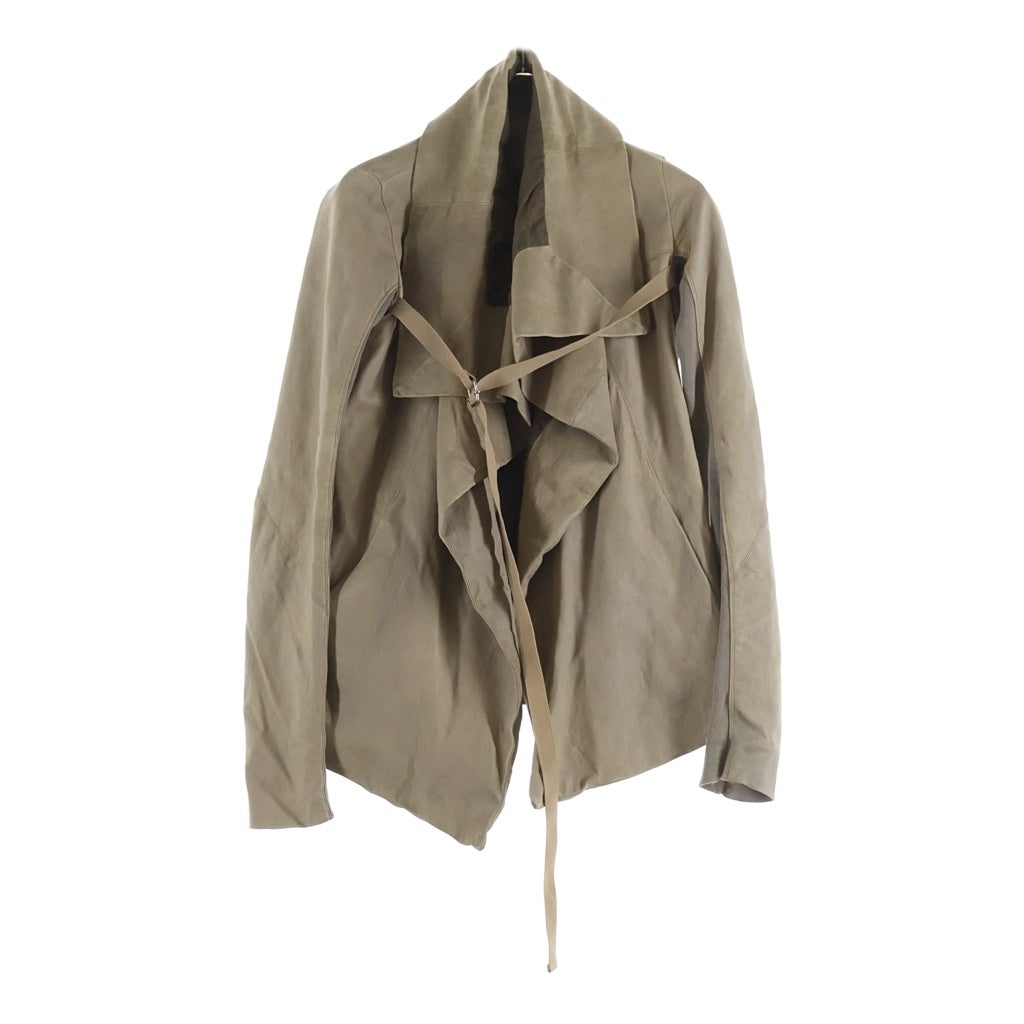 Rick Owens(リックオウエンス) 09-10 AW OLMAR and MIRTA Leather Jacket オルマーアンドマリータ期 レザージャケット レディース ニット切替ラムレザージャケット RP2703-LC ベージュ
