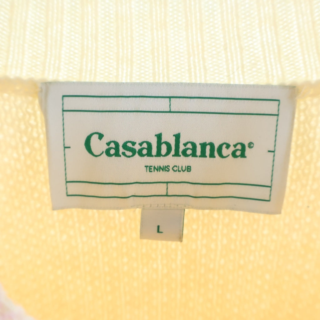 CASABLANCA(カサブランカ) The Road to Knowledge ラウンドネック グラフィックデザイン ニット セーター ホワイト MF24-KW-804-01
