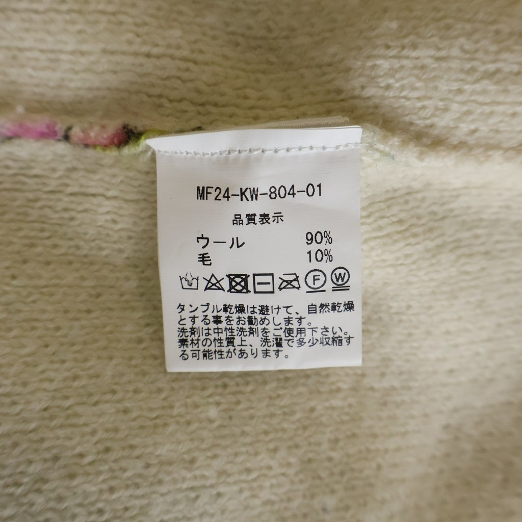 CASABLANCA(カサブランカ) The Road to Knowledge ラウンドネック グラフィックデザイン ニット セーター ホワイト MF24-KW-804-01