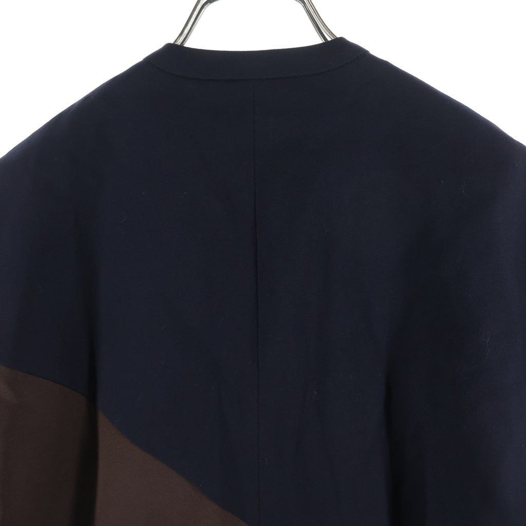 NO BRAND(ノーブランド) BASE MARK Fringe Comb Jacket Blouson ベースマーク フリンジ ジップアップ ジャケット ブルゾン ブラック/ブラウン 21BF03