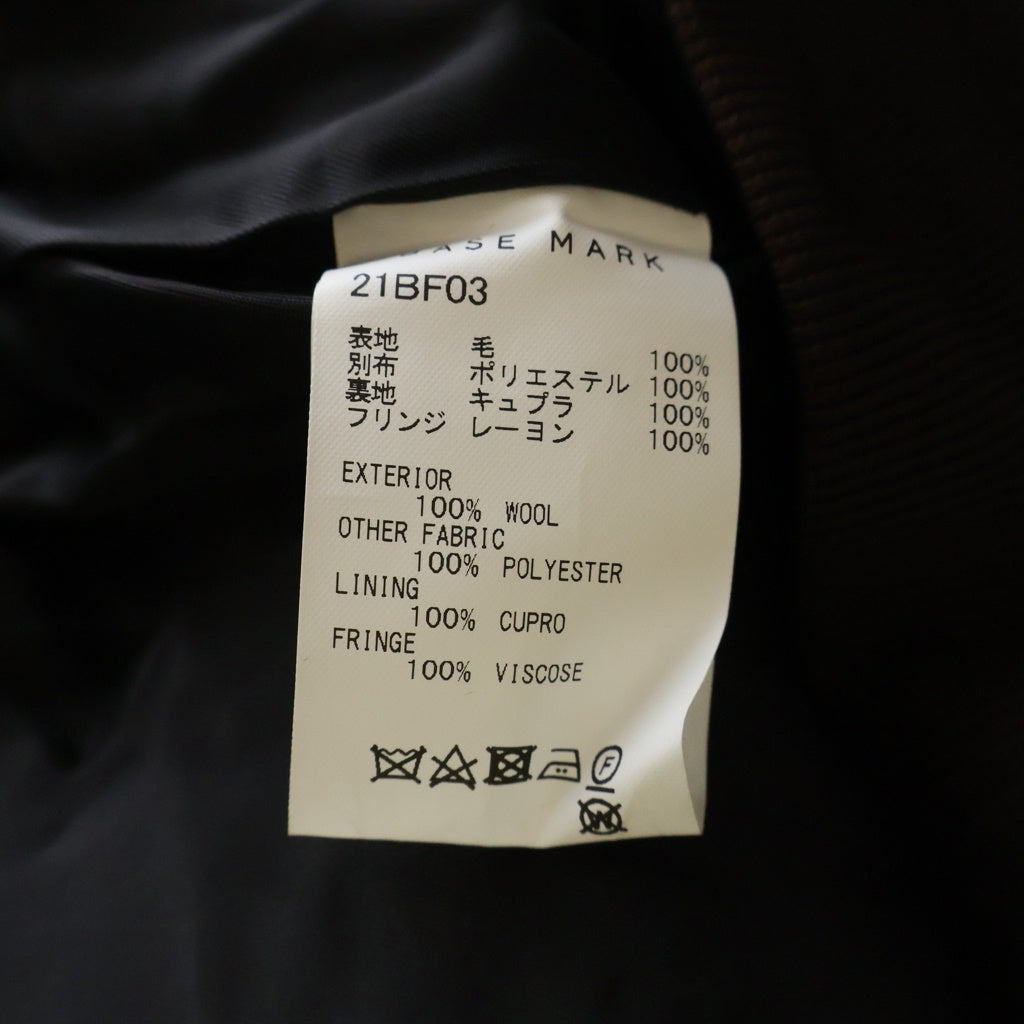 NO BRAND(ノーブランド) BASE MARK Fringe Comb Jacket Blouson ベースマーク フリンジ ジップアップ ジャケット ブルゾン ブラック/ブラウン 21BF03