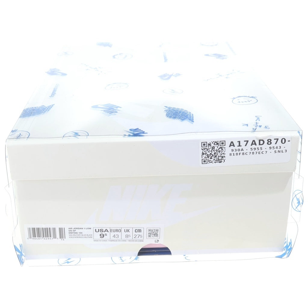 NIKE(ナイキ) ×TRAVIS SCOTT FRAGMENT DESIGN AIR JORDAN 1 LOW DM7866-104 トラヴィススコット フラグメント エアジョーダン ローカットスニーカー ブルー/ホワイト US9.5/27.5cm