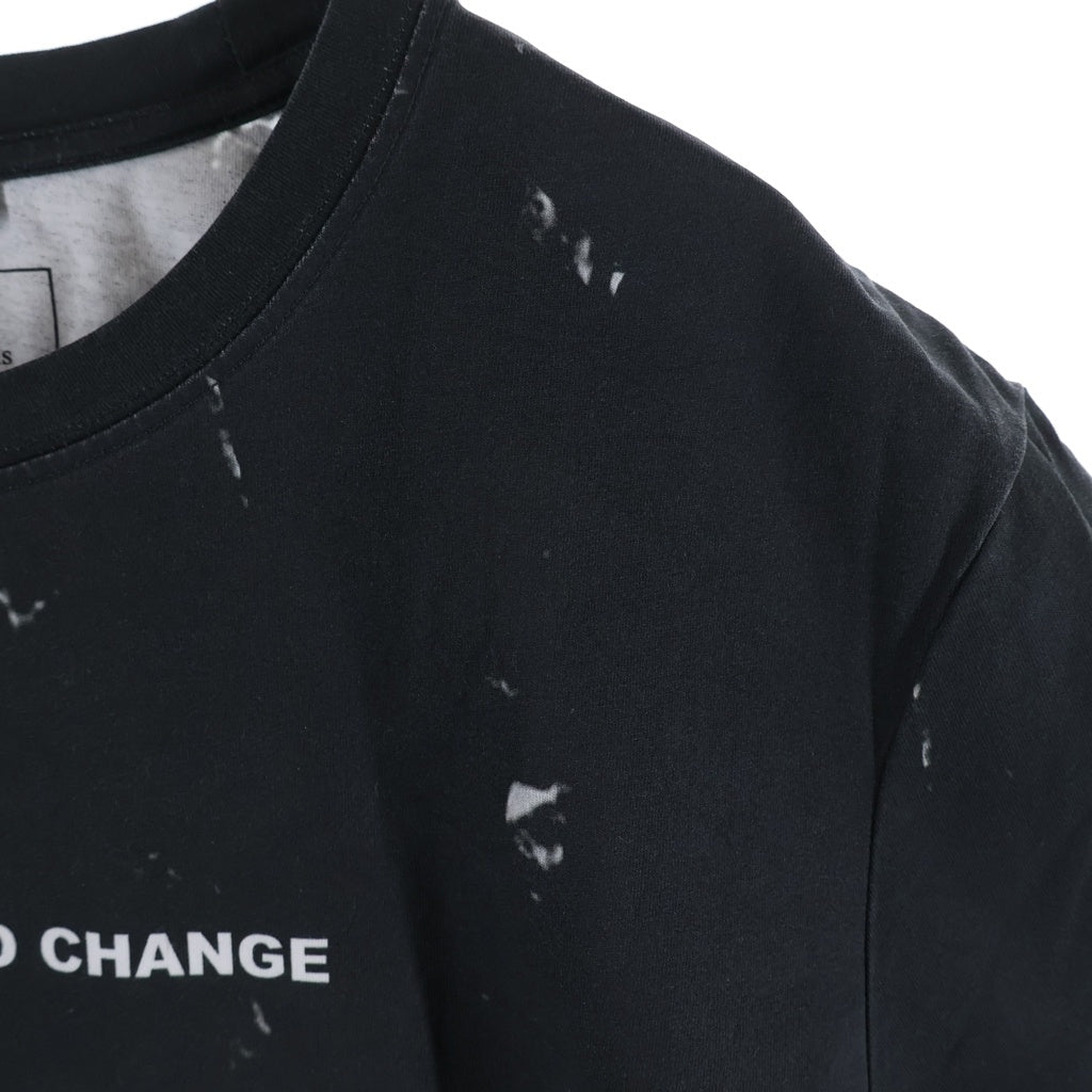 BALMAIN(バルマン) 19AW Gradient 2 Tone Logo S/S Tee グラデーション2トーンロゴショートスリーブTシャツ ロゴプリントクルーネック半袖Tシャツ SH01601I232 ブラック/ホワイト