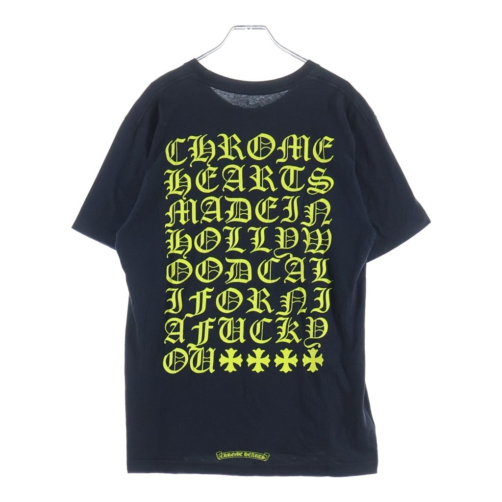 CHROME HEARTS(クロムハーツ) MADE IN HOLLYWOOD VERTICAL LOGO TEE メイドインハリウッド ヴァーティカルロゴ クルーネック ポケット 半袖Tシャツカットソー ブラック/イエロー