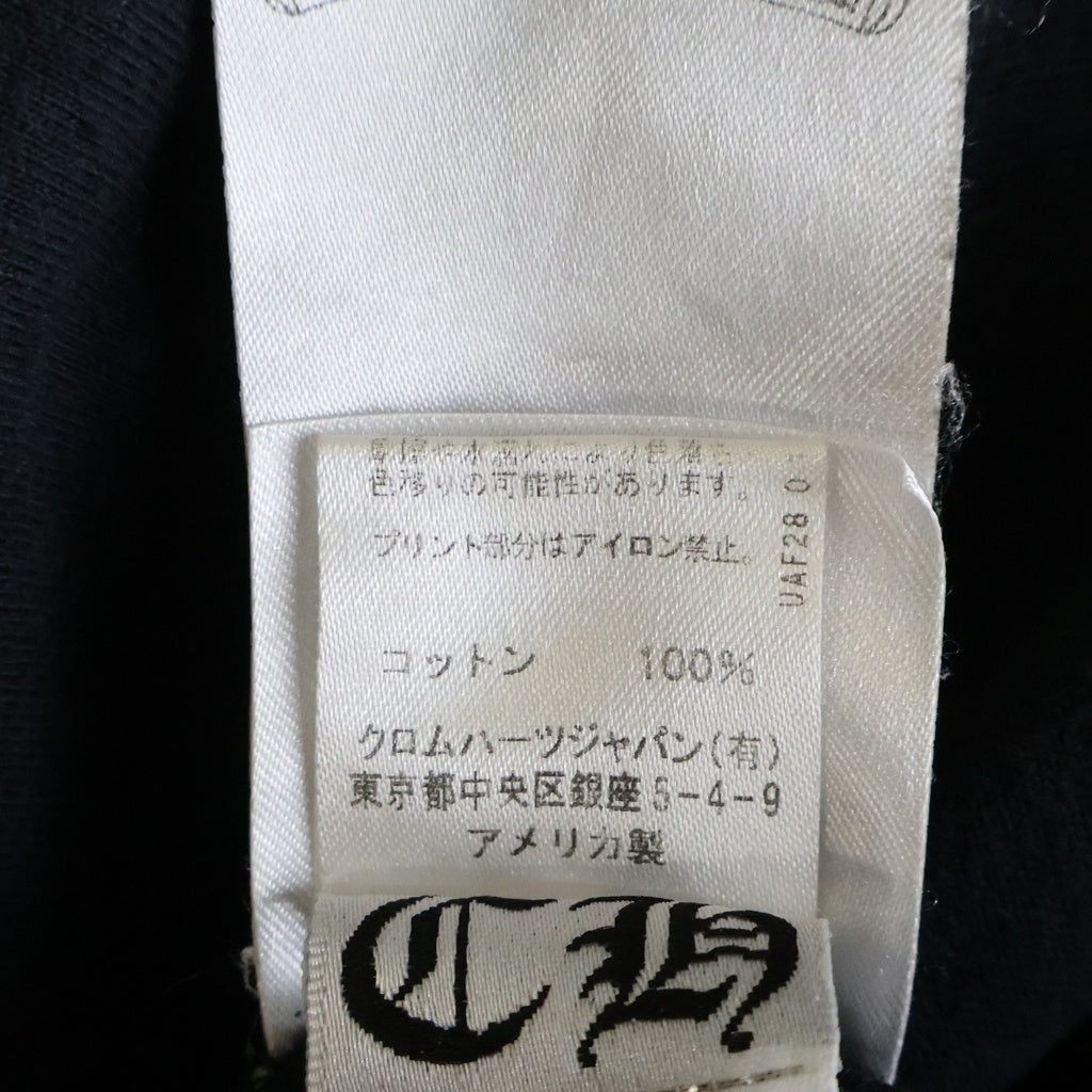 CHROME HEARTS(クロムハーツ) MADE IN HOLLYWOOD VERTICAL LOGO TEE メイドインハリウッド ヴァーティカルロゴ クルーネック ポケット 半袖Tシャツカットソー ブラック/イエロー