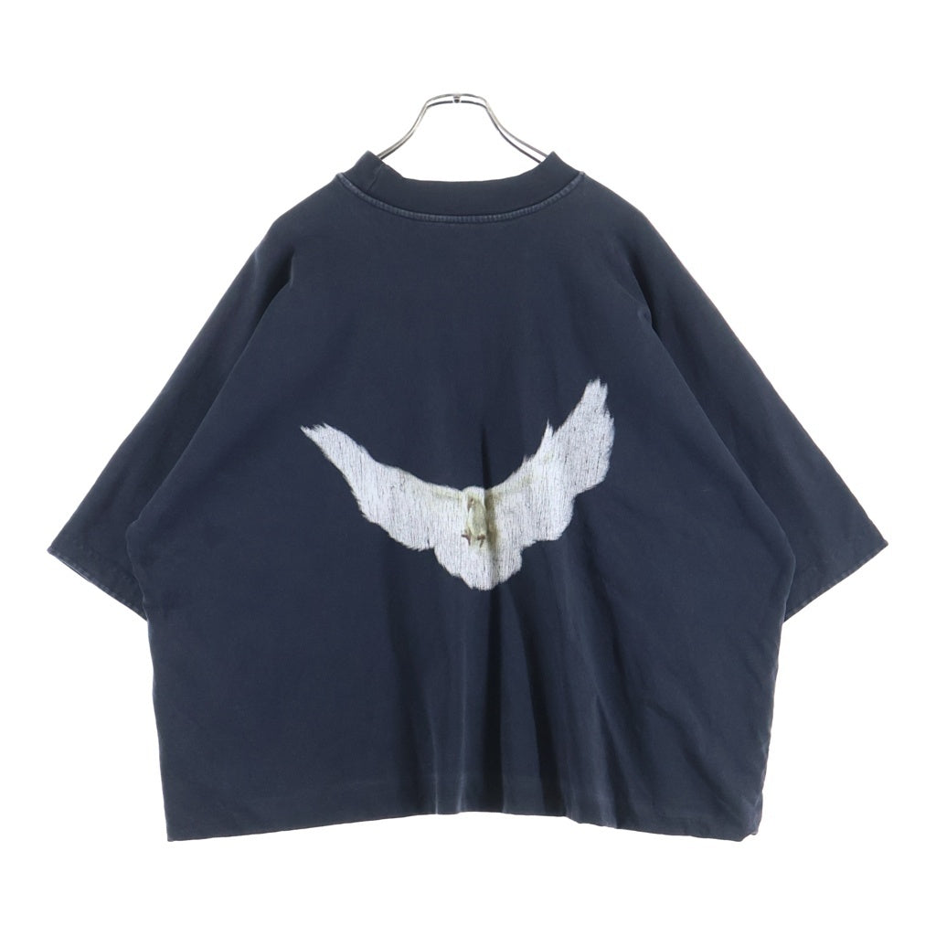 Yeezy Gap Engineered by Balenciaga(イージー ギャップ エンジニアードバイ バレンシアガ) Dove No Seam Tee ダヴノーシームティー モックネックロゴプリントクルーネック半袖Tシャツ ブラック