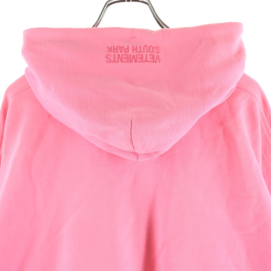 VETEMENTS(ヴェトモン) × SOUTH PARK PRINCESS KENNY CROPPED BOXY HOODIE ×サウスパーク プリンセスケニークロップドボクシーフーディー キャラプリントオーバーサイズスウェットパーカー ピンク