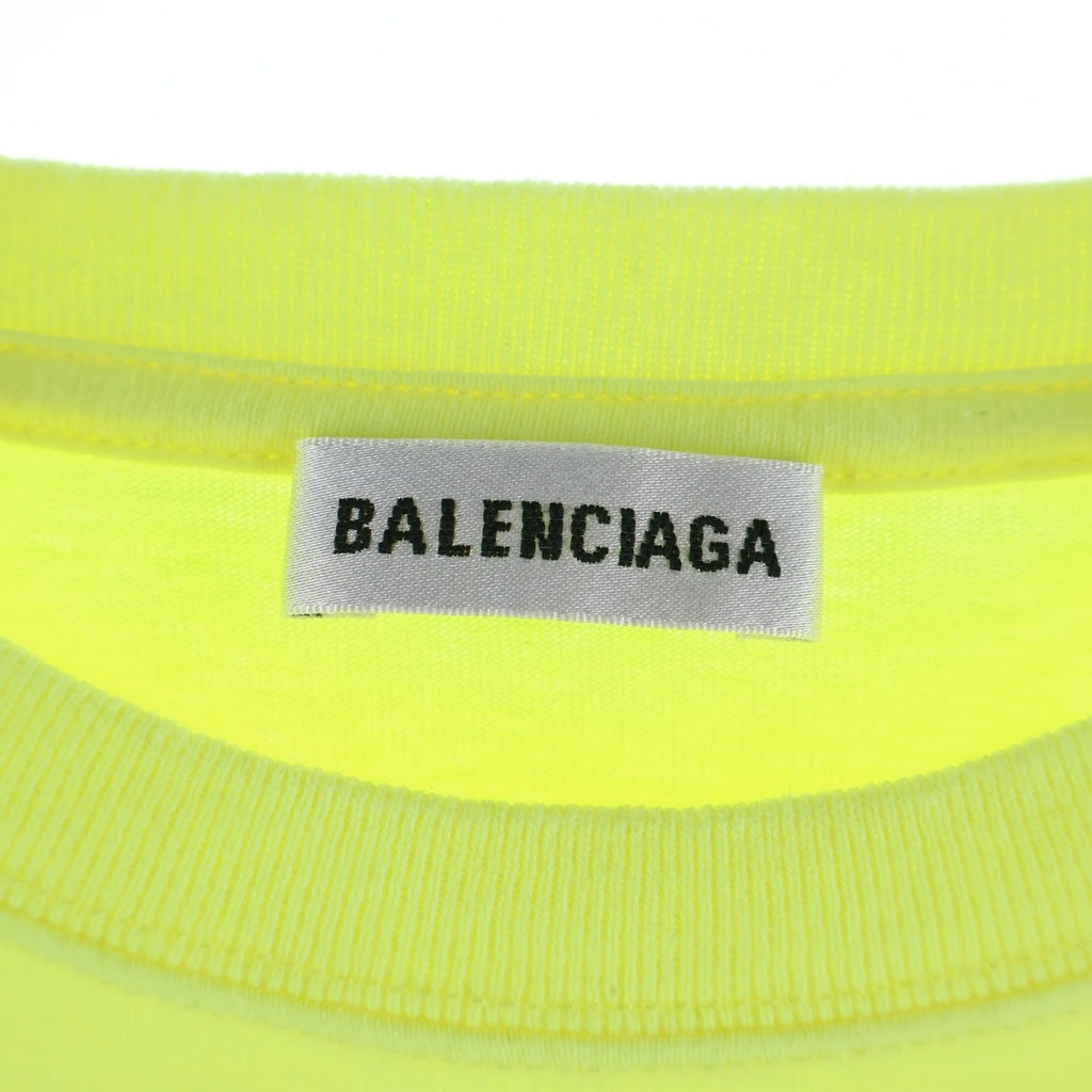 BALENCIAGA(バレンシアガ) 19AW Back Logo Embroidery T-Shirts バックロゴエンブロイダリーTシャツ ロゴ刺繍クルーネック半袖Tシャツ583256 TFV74 イエロー
