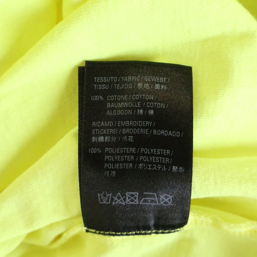 BALENCIAGA(バレンシアガ) 19AW Back Logo Embroidery T-Shirts バックロゴエンブロイダリーTシャツ ロゴ刺繍クルーネック半袖Tシャツ583256 TFV74 イエロー