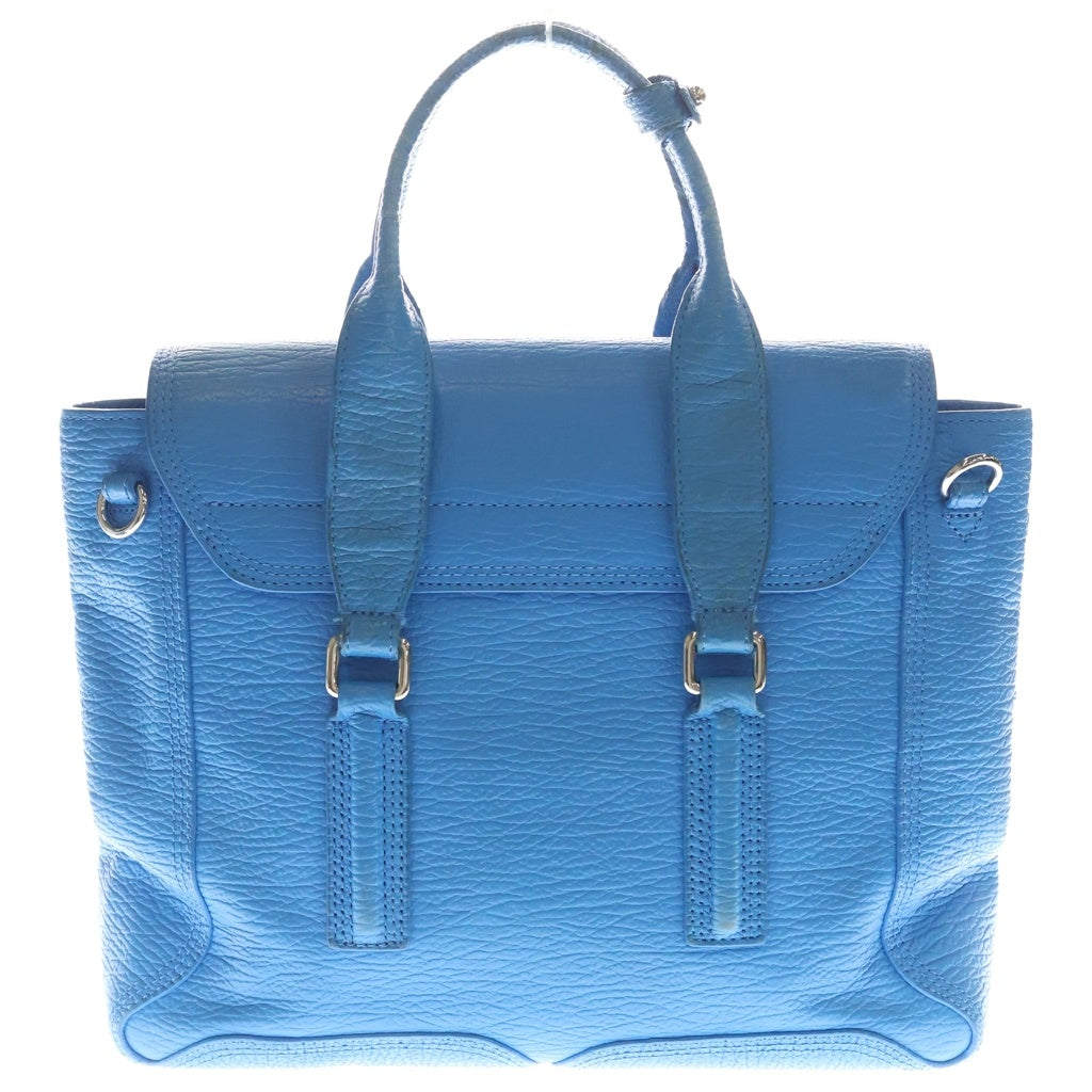 3.1 Phillip Lim(スリーワンフィリップリム) 2Way Leather Shoulder Bag 2ウェイレザーショルダーバッグ ファスナーディティールフラップバッグ AP160179SKCW ブルー レディース