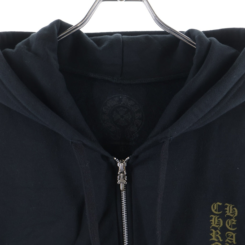 CHROME HEARTS(クロムハーツ) Vertical Logo Zip Up Hoodie ヴァーティカルロゴ 長袖ジップアップパーカー フーディ ブラック/カーキ -