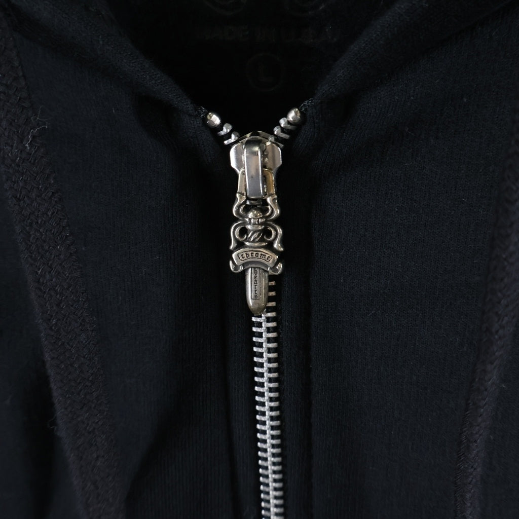 CHROME HEARTS(クロムハーツ) Vertical Logo Zip Up Hoodie ヴァーティカルロゴ 長袖ジップアップパーカー フーディ ブラック/カーキ -