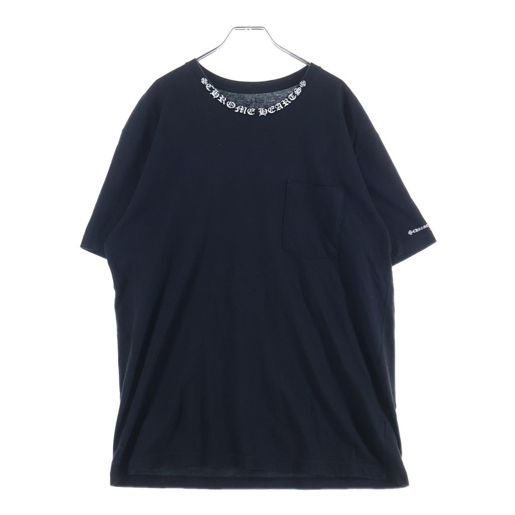 CHROME HEARTS(クロムハーツ) CH S/S NECK LOGO ネックロゴプリント 半袖Tシャツ ブラック