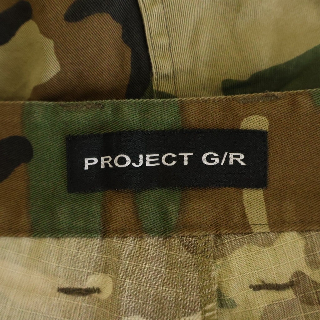 PROJECT G/R(プロジェクトジーアール) Layered Skirt Camo Cargo Shorts レイヤード スカート 迷彩 カモ カーゴショーツ カーキ
