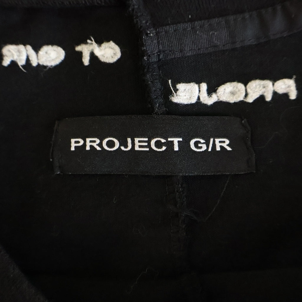 PROJECT G/R(プロジェクトジーアール) TIGHT FIT SPLIT T-SHIRT タイト フィット スプリット 半袖Tシャツ カットソー ブラック