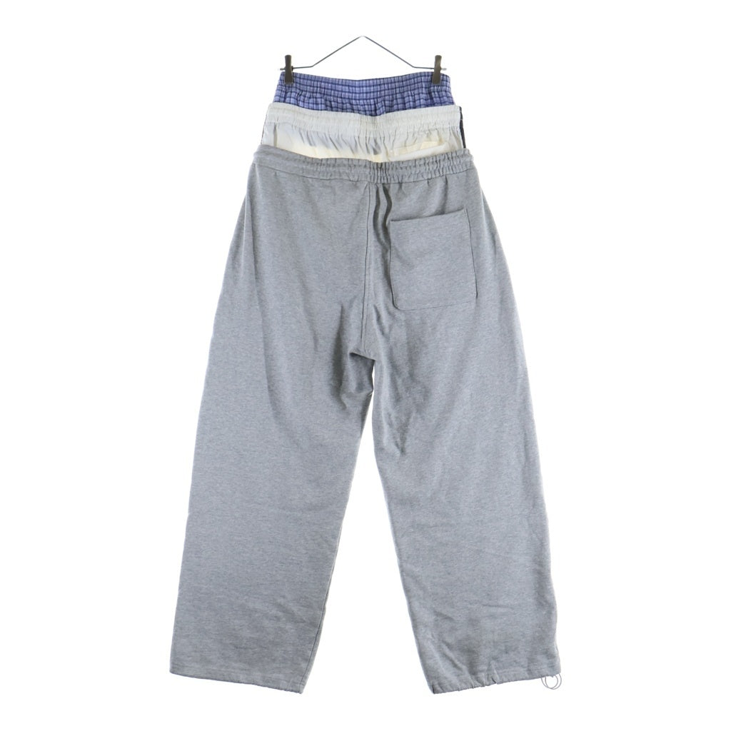 PROJECT G/R(プロジェクトジーアール) LAYERED SWEAT PANTS レイヤードデザイン スウェットパンツ グレー
