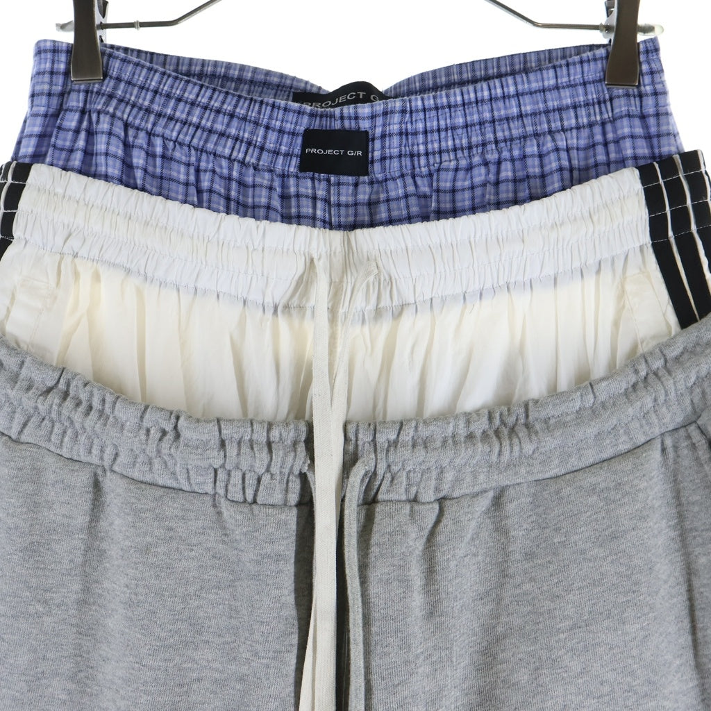 PROJECT G/R(プロジェクトジーアール) LAYERED SWEAT PANTS レイヤードデザイン スウェットパンツ グレー