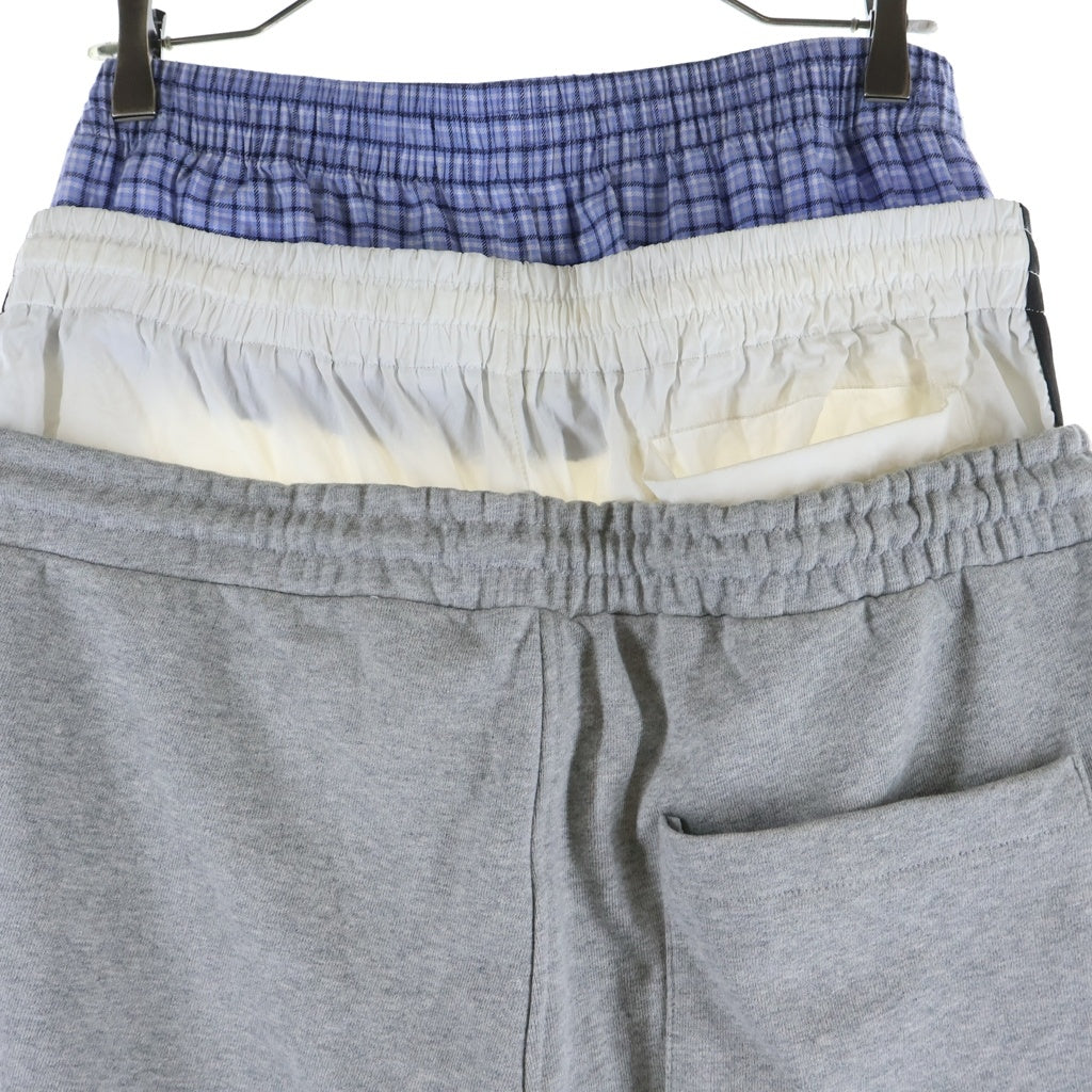 PROJECT G/R(プロジェクトジーアール) LAYERED SWEAT PANTS レイヤードデザイン スウェットパンツ グレー