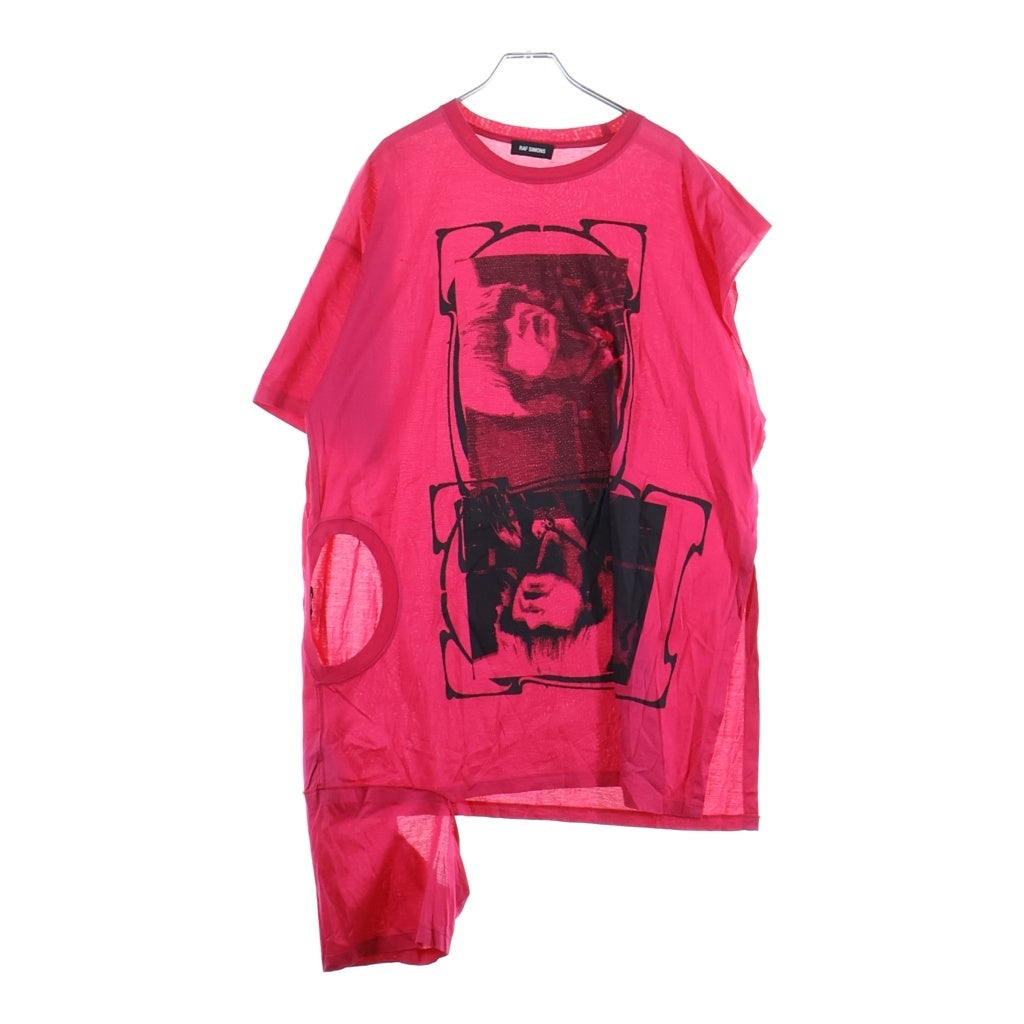 RAF SIMONS(ラフシモンズ) OPEN SIDE T-SHIRT オープンサイド 半袖Tシャツ カットソー 19010-00033 ピンク