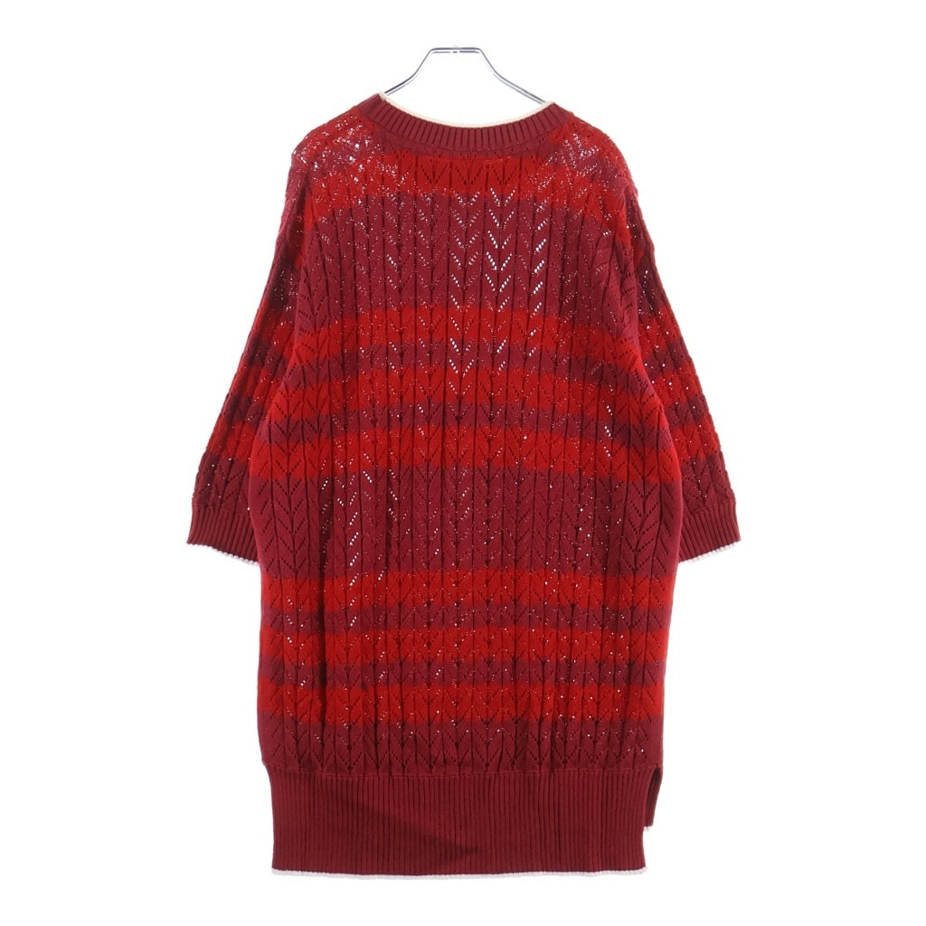 Egon Lab.(エゴンラボ) 23SS BUNNY KNIT TEE バニー ニット 半袖Tシャツ SS23 KN 004 B レッド