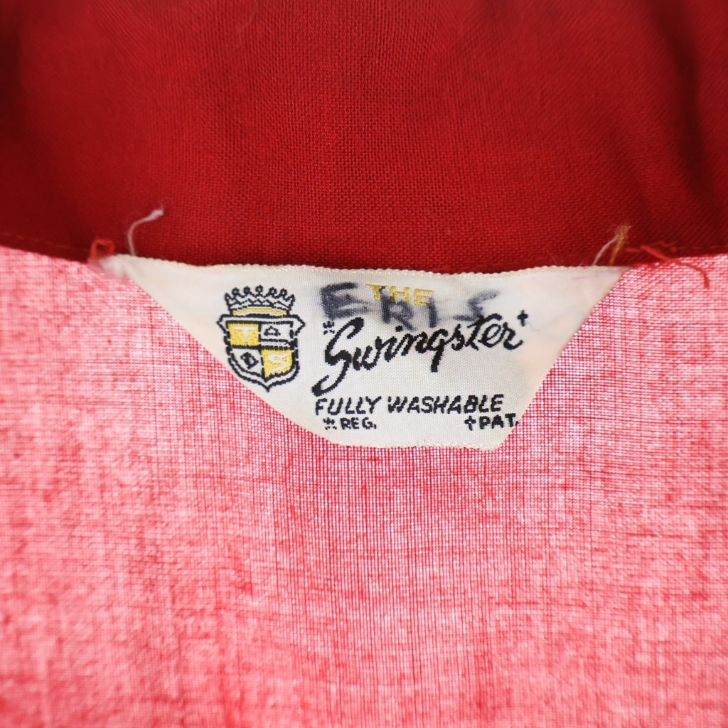 VINTAGE(ヴィンテージ) 50S Vintage Swingster ヴィンテージ オープンカラー 半袖ボーリングシャツ レッド