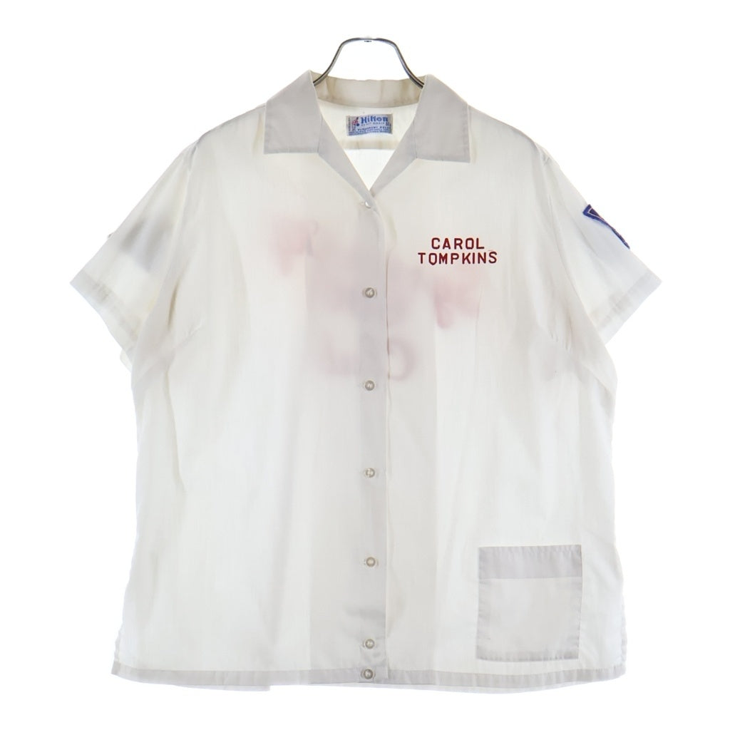 VINTAGE(ヴィンテージ) 70S Vintage Hilton ヴィンテージ 半袖ボーリングシャツ ホワイト