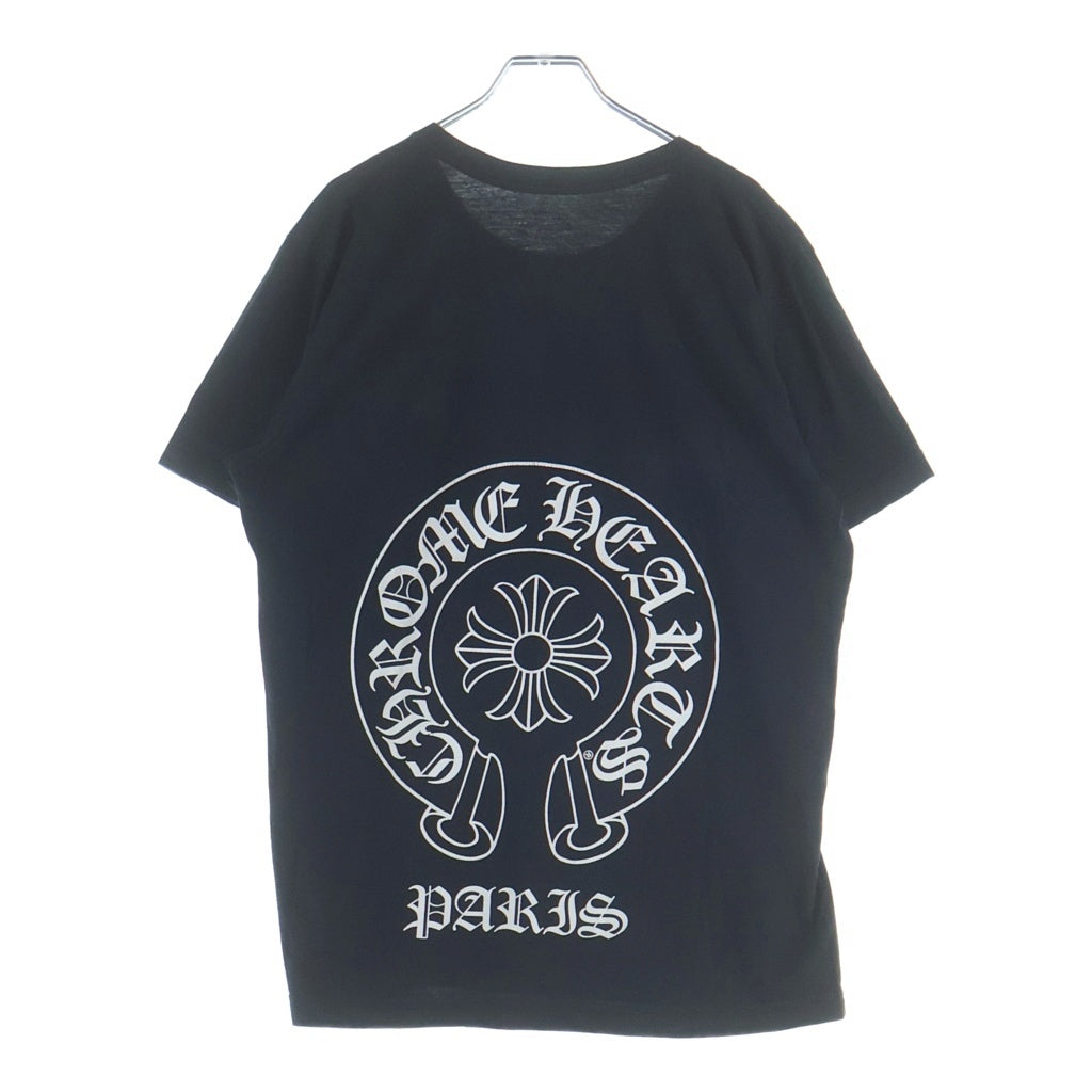 CHROME HEARTS(クロムハーツ) PARIS EXCLUSIVE HORSESHOE S/S TEE パリ限定 ホースシュープリント クルーネック半袖Tシャツ ブラック