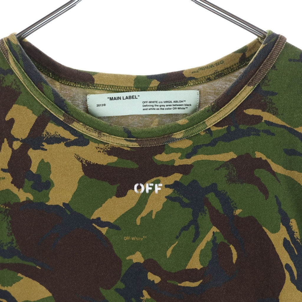 OFF-WHITE(オフホワイト) Cross Arrow Camouflage Cotton T-shirts クロスアローカモフラージュコットンTシャツ ロゴプリントクルーネック半袖Tシャツ OMAA002S18878012 カモ