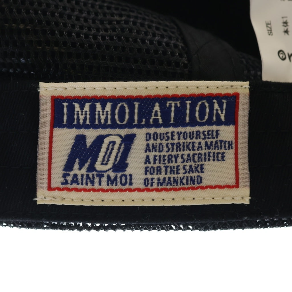 SAINT MICHAEL(セントマイケル) SAINT MX6 MESH CAP ロゴワッペンデザイン メッシュキャップ 帽子 ブラック SM-HR1-0000-095