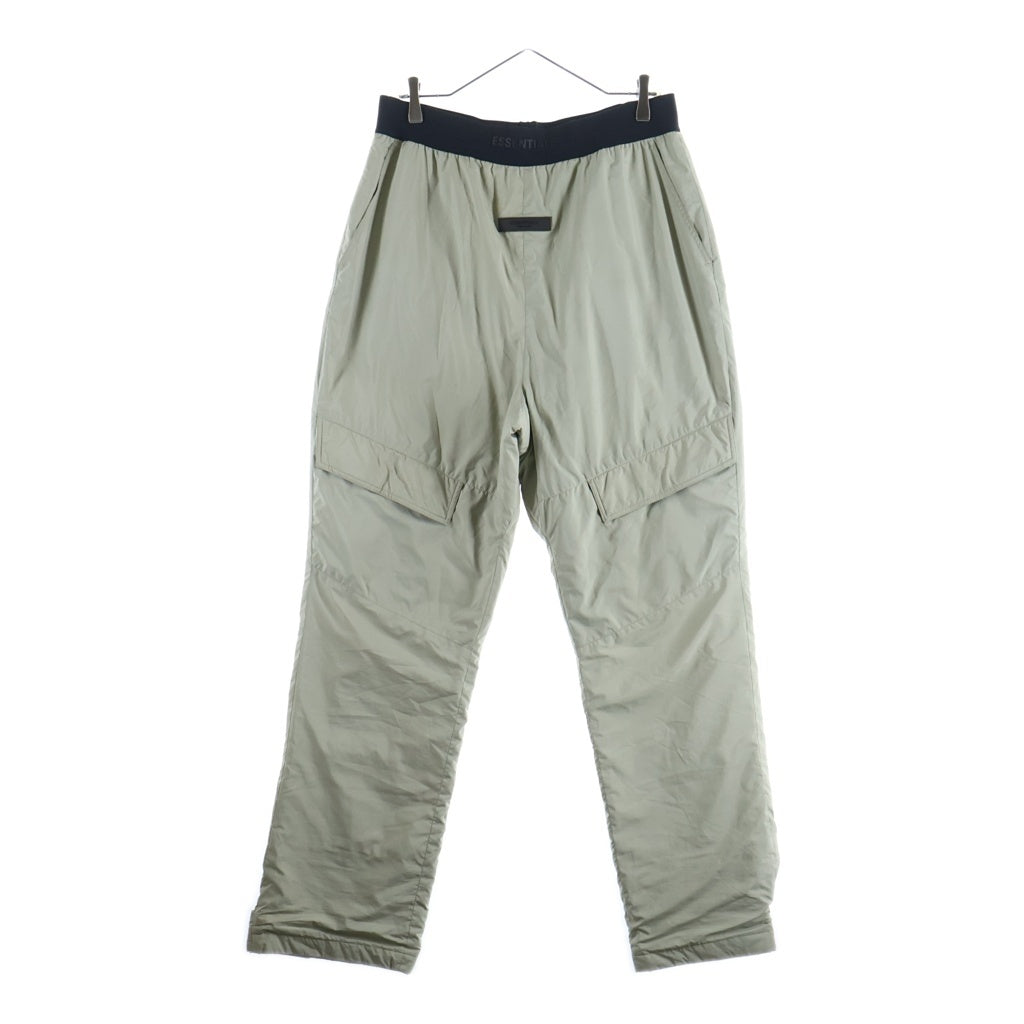 FEAR OF GOD ESSENTIALS(フィアオブゴッド エッセンシャルズ) Rubber Logo Nylon Cargo Pants ラバーロゴナイロンカーゴパンツ 中綿フラップポケットカーゴパンツ ライトグリーン