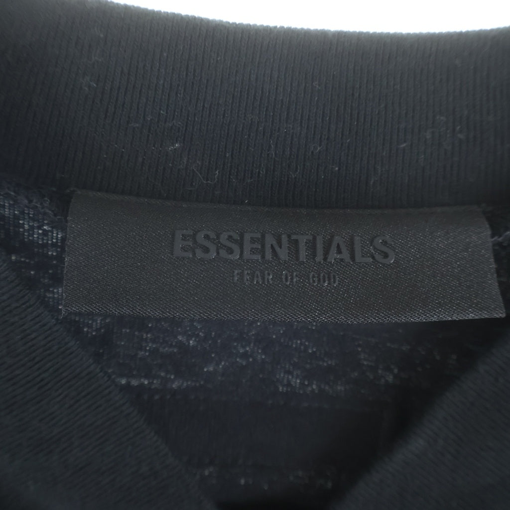 FEAR OF GOD ESSENTIALS(フィアオブゴッド エッセンシャルズ) Rubber Logo S/S Game Shirts ラバーロゴゲームシャツ Vネック半袖Tシャツ ブラック