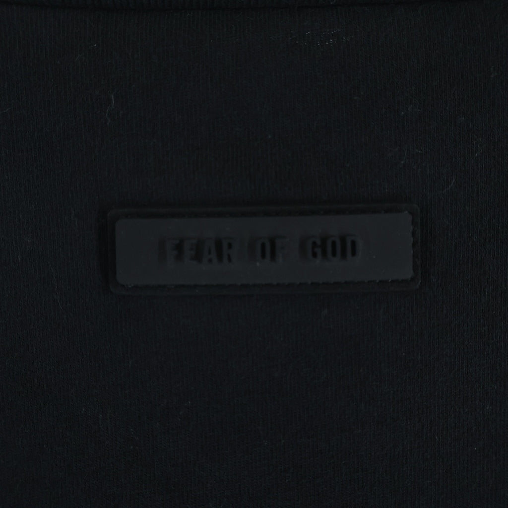 FEAR OF GOD ESSENTIALS(フィアオブゴッド エッセンシャルズ) Rubber Logo Mockneck S/S T-Shirts ラバーロゴモックネックTシャツ 半袖Tシャツ ブラック
