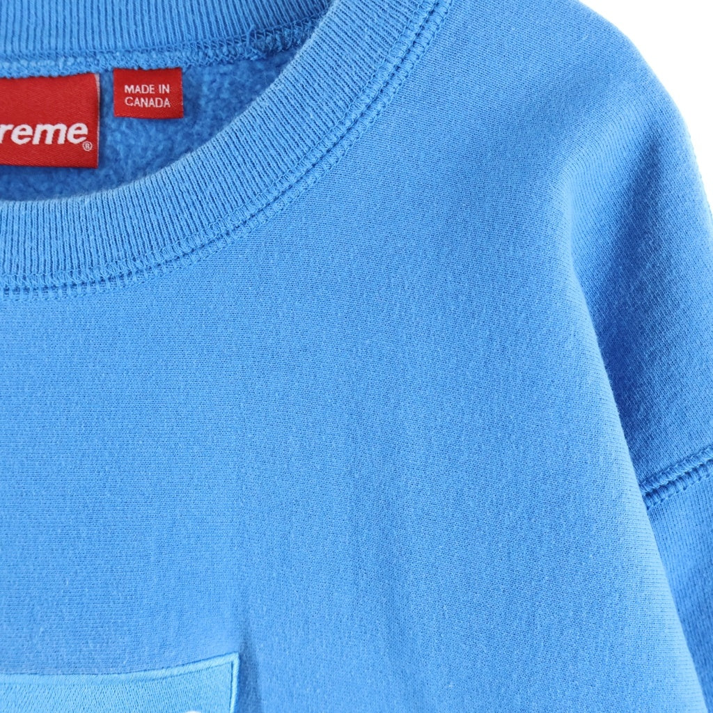 SUPREME(シュプリーム) 18AW Box Logo Crewneck Sweatshirts ボックスロゴクルーネックスウェットシャツ ロゴ刺繍スウェットトレーナー ブルー