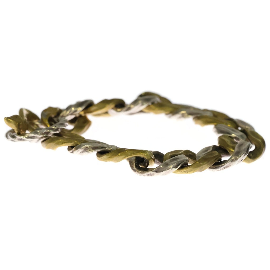 Argent Gleam(アージェントグリーム) ×CRIME Mighty Bracelet ×クライミー マイティブレスレット SV925 ブラス チェーンブレスレット シルバー/ブラス