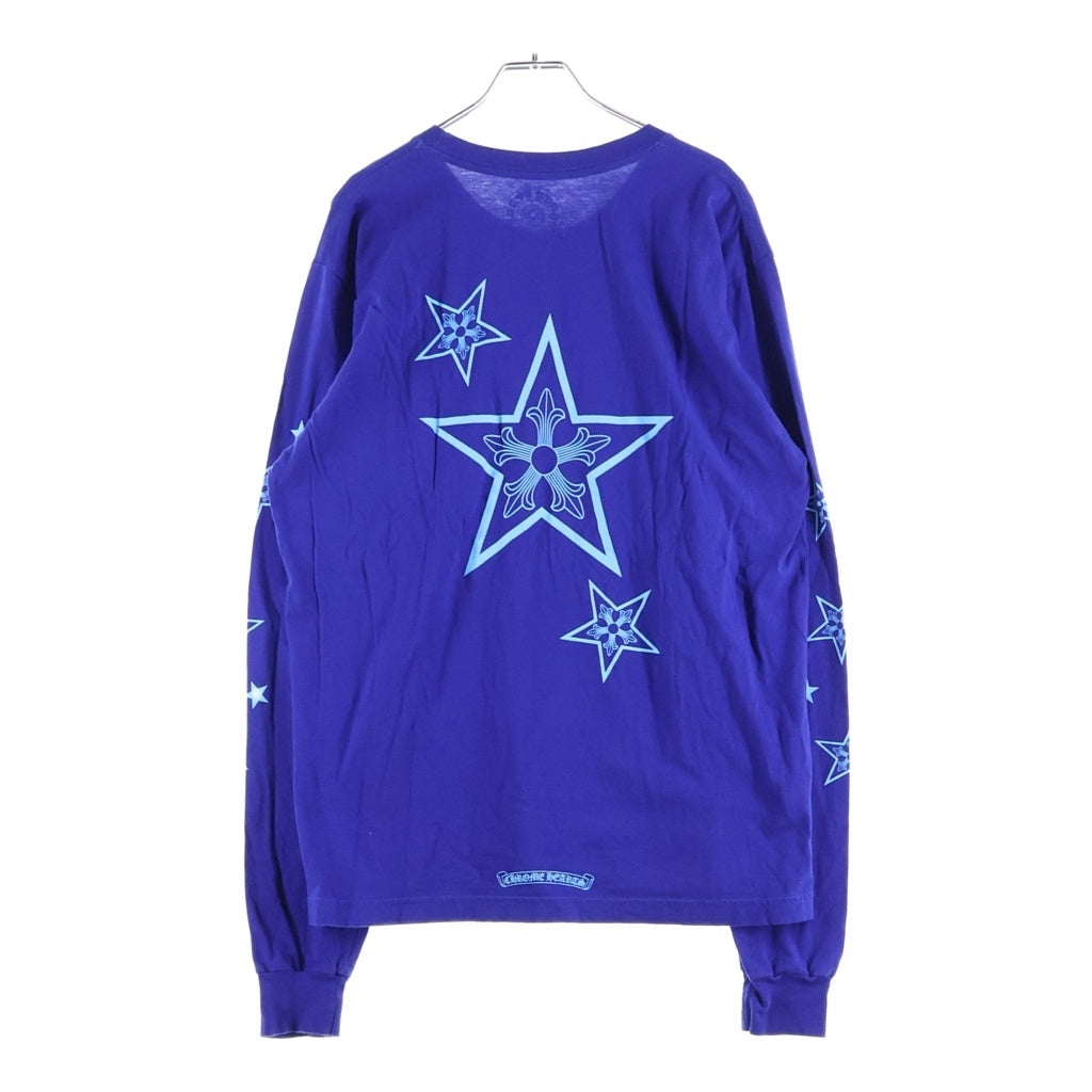 CHROME HEARTS(クロムハーツ) Star Print L/S Tee スタープリントロングスリーブTシャツ ロゴプリントクルーネック長袖Tシャツ ブルー