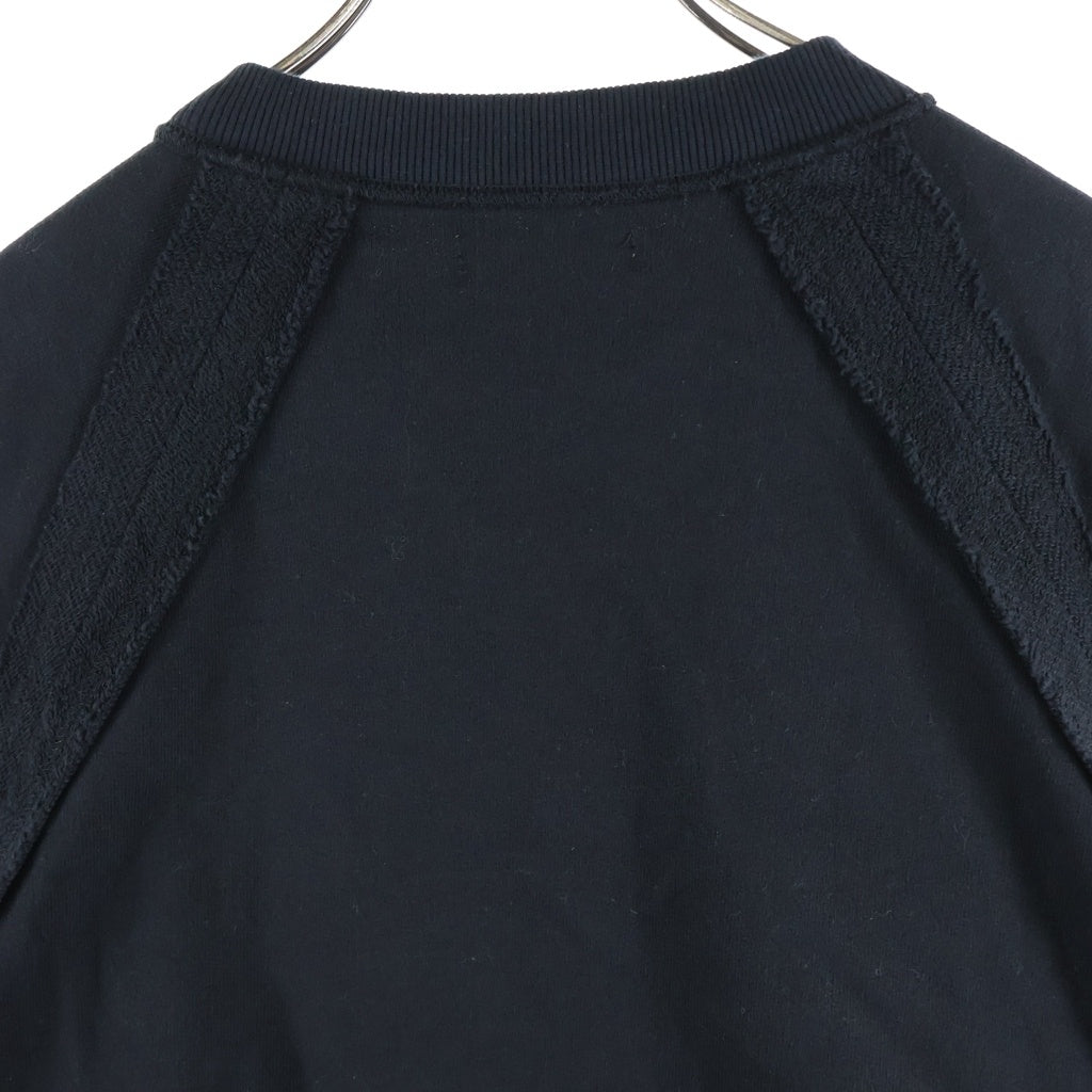 UNDERCOVER(アンダーカバー) 25SS Reversible Raglan Sweatshirt リバーシブルラグランスウェットシャツ ロゴプリントクルーネックスウェットトレーナー UP1E4807-2 ブラック