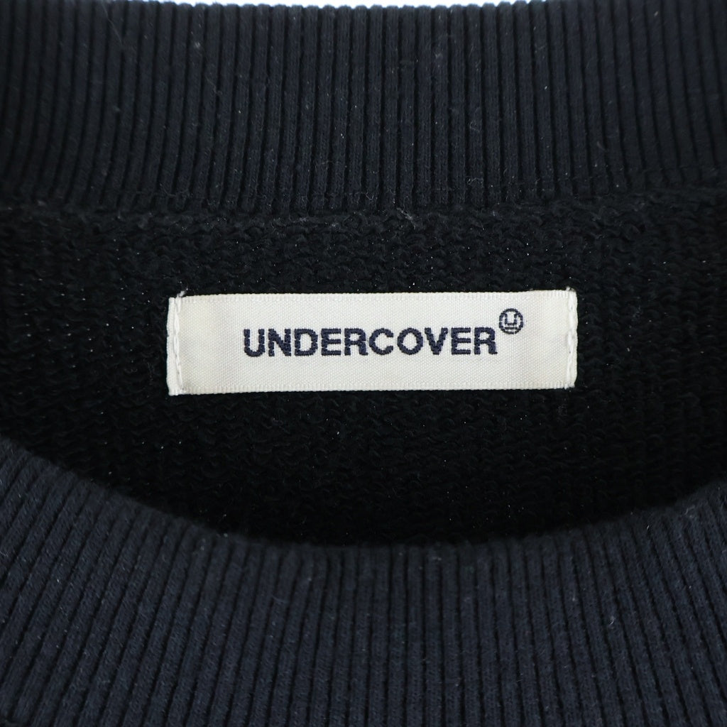 UNDERCOVER(アンダーカバー) 25SS Reversible Raglan Sweatshirt リバーシブルラグランスウェットシャツ ロゴプリントクルーネックスウェットトレーナー UP1E4807-2 ブラック