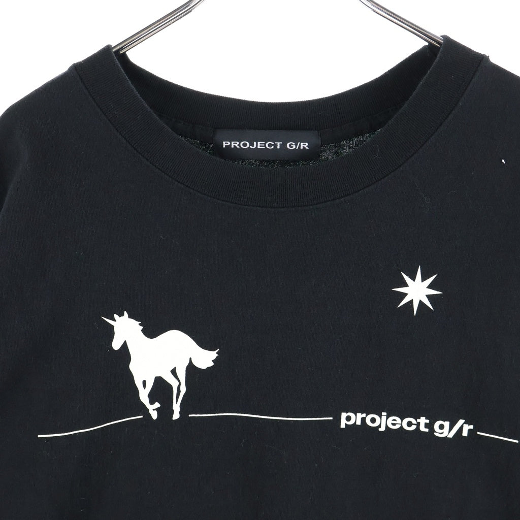 PROJECT G/R(プロジェクトジーアール) 25SS DEFINITELY T-SHIRT NUBIAN HARAJUKU POP-UP ヌビアン別注 100着限定 ユニコーンデザイン 半袖Tシャツ ブラック