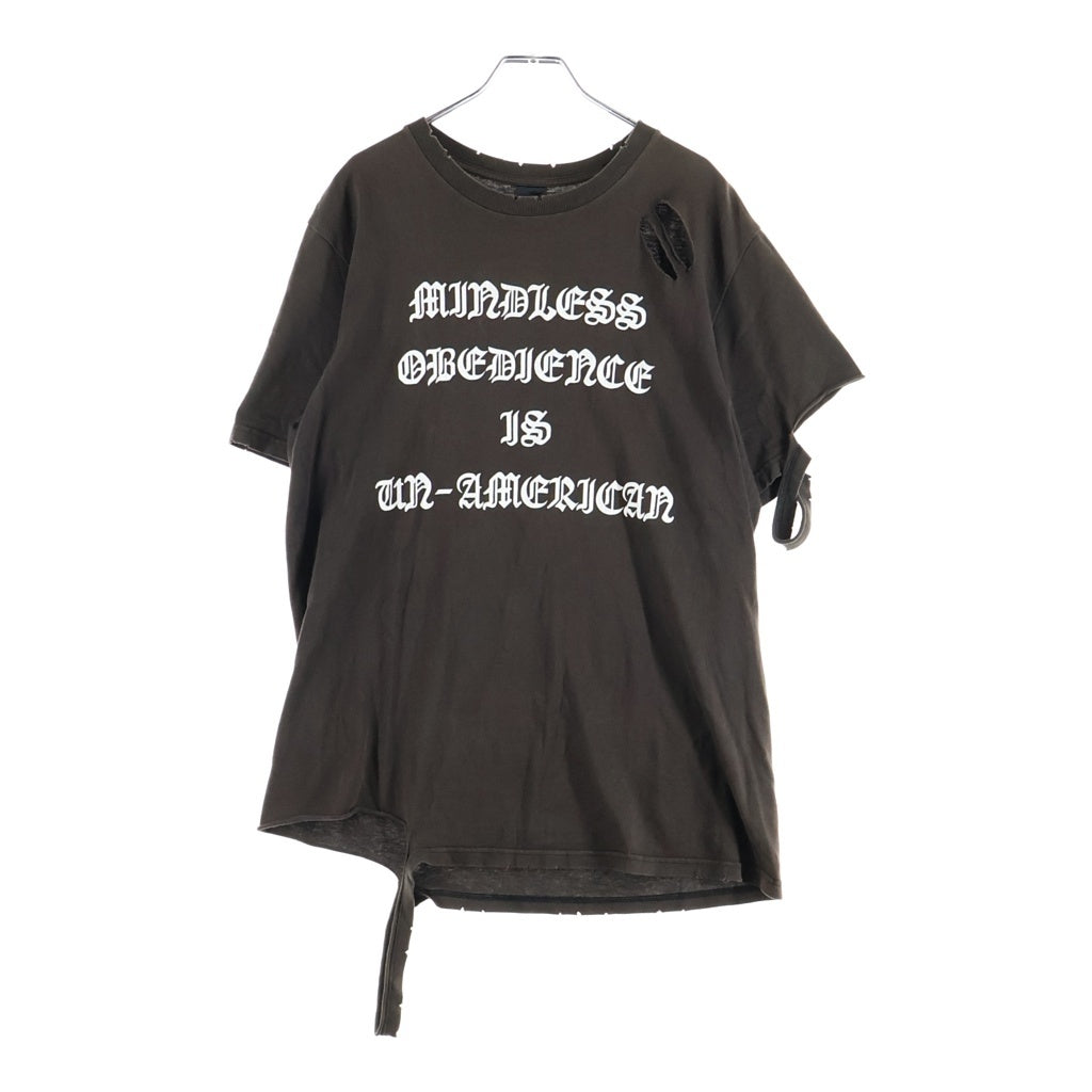 NUMBER (N)INE(ナンバーナイン) 04AW Give Peace a Chance フロント プリント 半袖Tシャツ カットソー ブラウン