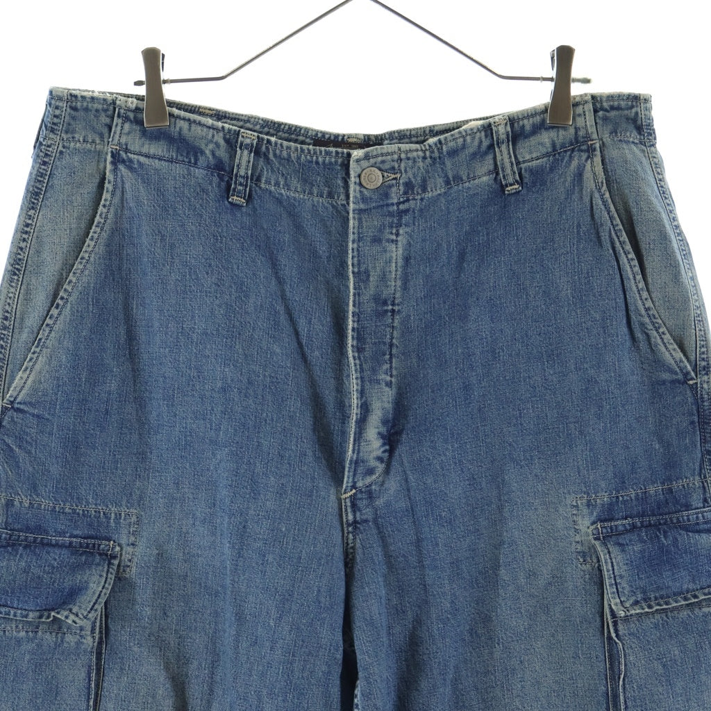 RRL(ダブルアールエル) ボタンフライ デニム カーゴ パンツ インディゴ