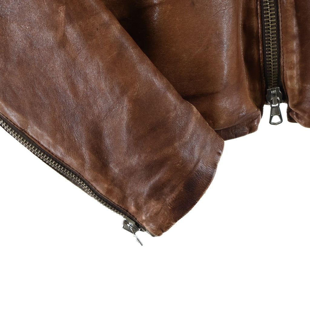 Maison Martin Margiela(メゾンマルタンマルジェラ) 04AW 5 Zip Riders Jacket 八の字ライダース シングルレザージャケット 30 PK019 ブラウン
