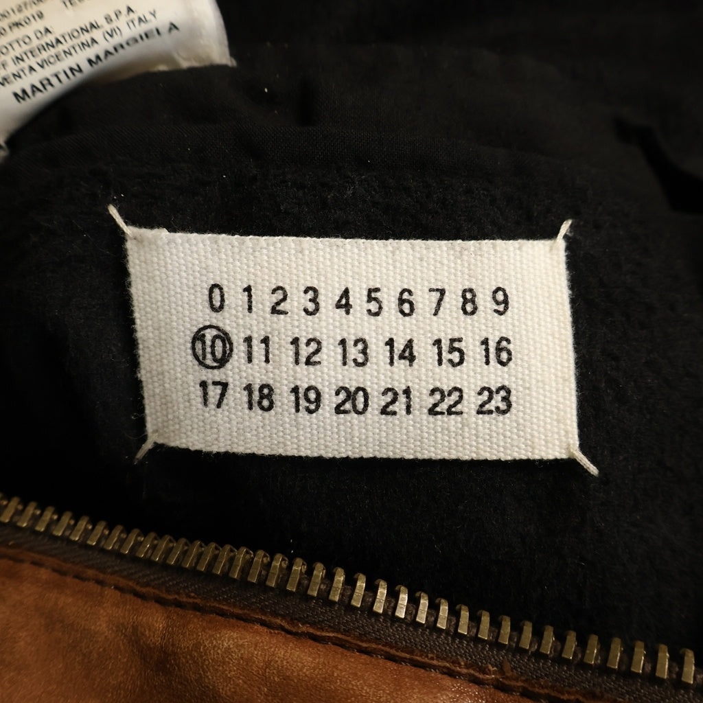 Maison Martin Margiela(メゾンマルタンマルジェラ) 04AW 5 Zip Riders Jacket 八の字ライダース シングルレザージャケット 30 PK019 ブラウン