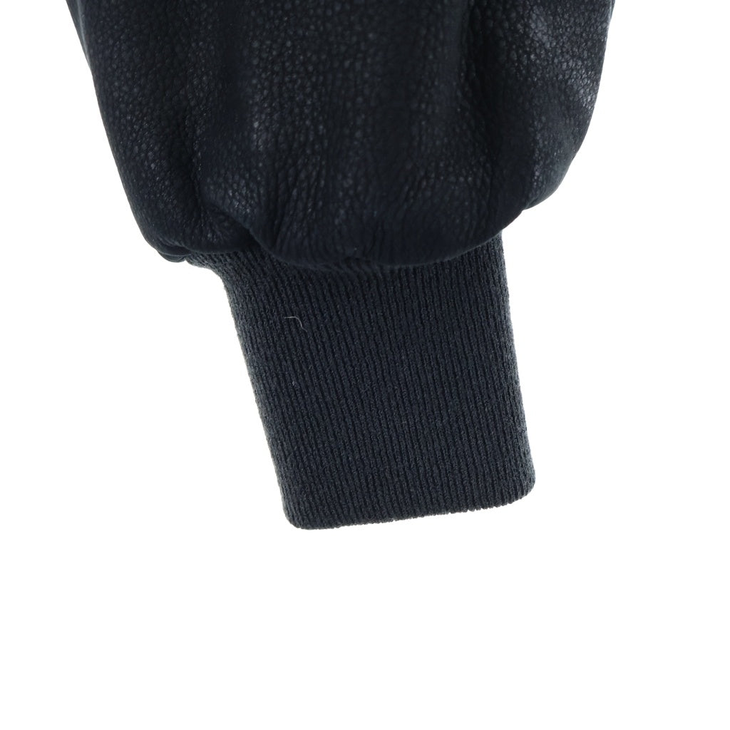 Rick Owens(リックオウエンス) 24SS LIDO EDFU Flight Jacket リド期 EDFUフライトジャケット ジップアップバックストラップレザージャケット RU01D3749-LCK ブラック