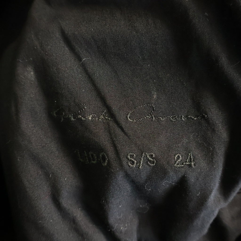 Rick Owens(リックオウエンス) 24SS LIDO EDFU Flight Jacket リド期 EDFUフライトジャケット ジップアップバックストラップレザージャケット RU01D3749-LCK ブラック