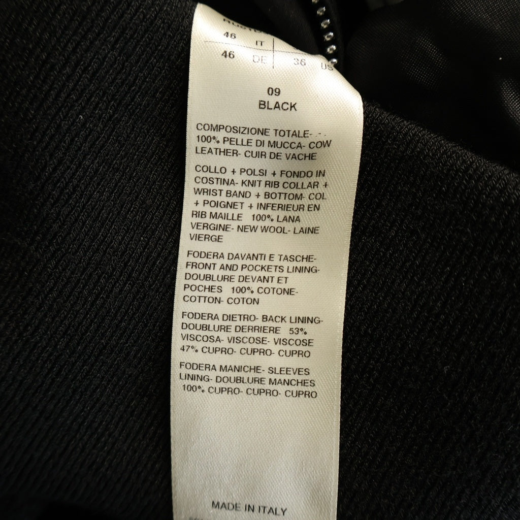 Rick Owens(リックオウエンス) 24SS LIDO EDFU Flight Jacket リド期 EDFUフライトジャケット ジップアップバックストラップレザージャケット RU01D3749-LCK ブラック