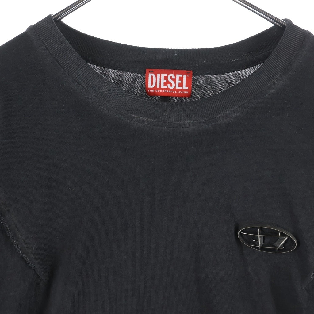 DIESEL(ディーゼル) ×THUG CLUB T-THUG-T-SHIRT T-SHIRT ×サグクラブ メタルモチーフクルーネック長袖Tシャツ P1580-0SPCJ グレー