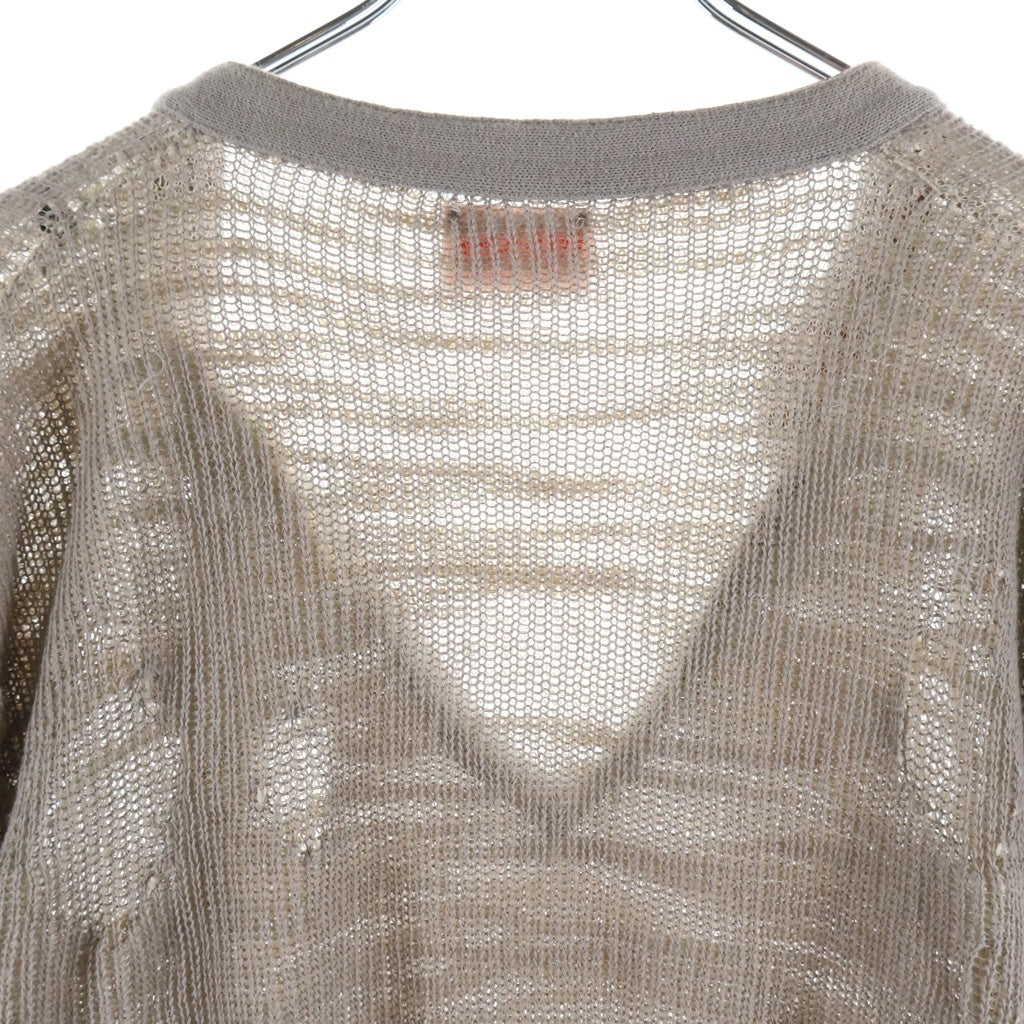 DIESEL(ディーゼル) K-DAIANERIS Vneck Knit Sweater Kダイネリス ダメージ加工Vネックニットセーター A23159-0EGEG ベージュ