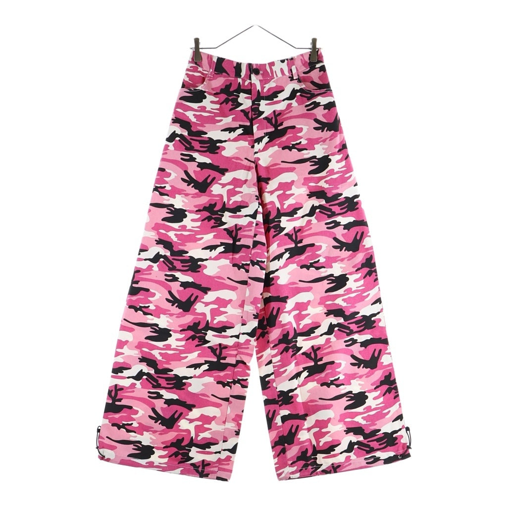 NO BRAND(ノーブランド) NIK KOSMAS ニックコスマス Wide Camo Pants ワイドカモパンツ 迷彩総柄コットンパンツ ピンク