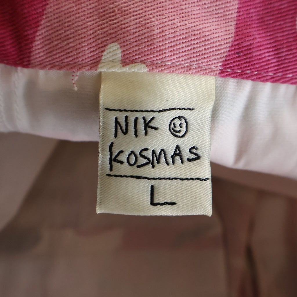NO BRAND(ノーブランド) NIK KOSMAS ニックコスマス Wide Camo Pants ワイドカモパンツ 迷彩総柄コットンパンツ ピンク