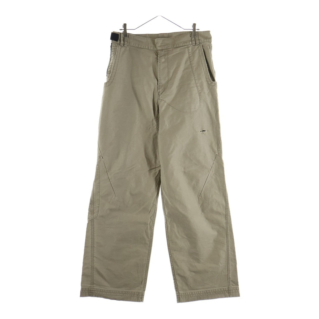 JIAN YE(ジェン イェ) 25AW 鬼PANTS ダメージ加工ファスナーディティールコットンパンツ ベージュ JI-25AW-PT03-2